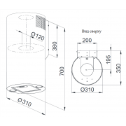 Кухонная вытяжка Weissgauff Tubus700PBIX